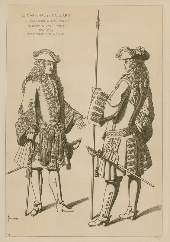 Marshal av Tallard og herr Laubanie i leiren før slaget ved Landau, november 1703 av Raphael Jacquemin