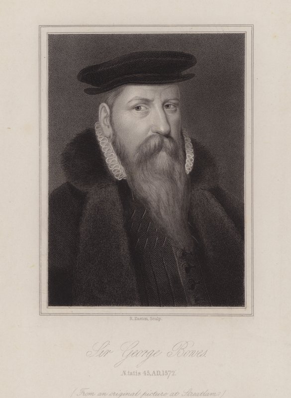 Sir George Bowes , engelsk soldat (gravering) av Reginald Easton