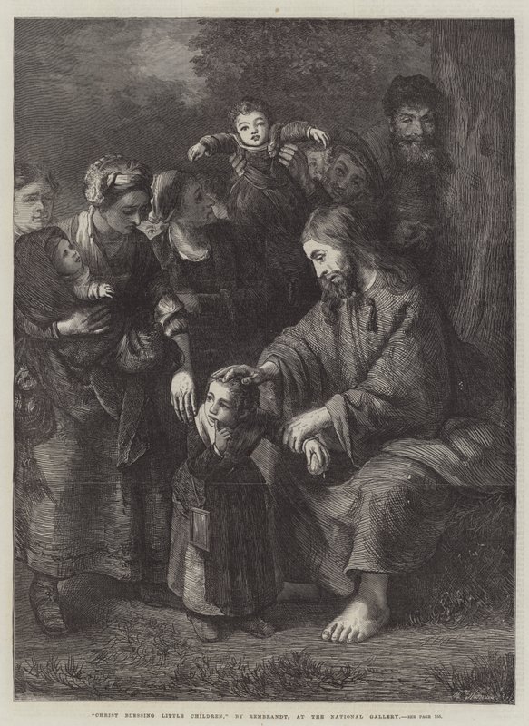 Kristus velsigner små barn av Rembrandt van Rijn