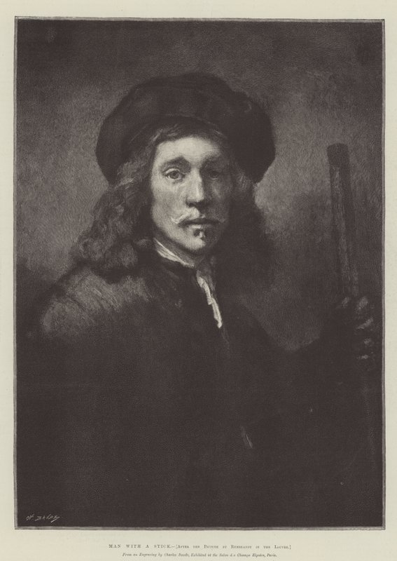 Mann med en pinne av Rembrandt van Rijn