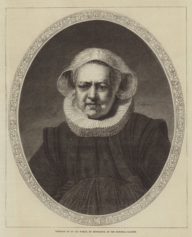 Portrett av en gammel kvinne, i Nasjonalgalleriet av Rembrandt van Rijn