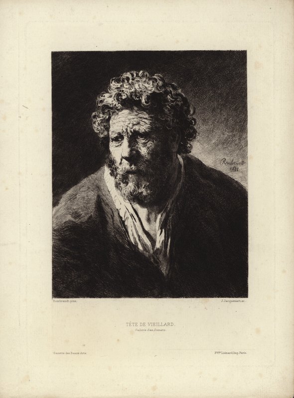 Tete de Viellard av Rembrandt Harmenszoon van Rijn. Gravert av Jules Jacquemart, 1877 av Rembrandt van Rijn