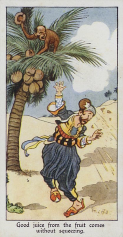 Østlig ordtak: God juice fra frukten kommer uten å klemme (farge litho) av René Bull