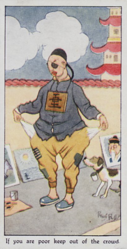Østlig ordtak: Hvis du er fattig, hold deg unna mengden (farge litho) av René Bull