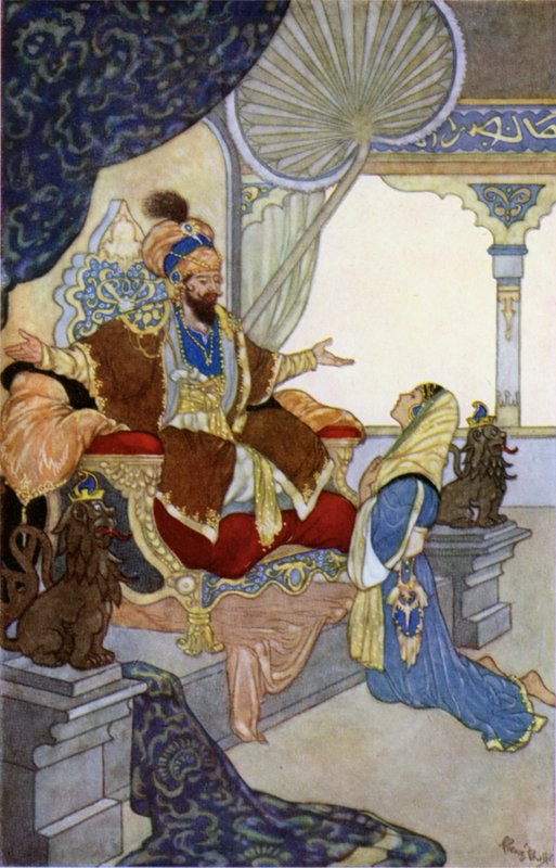 Fetnab og kalifen (farge litho) av René Bull