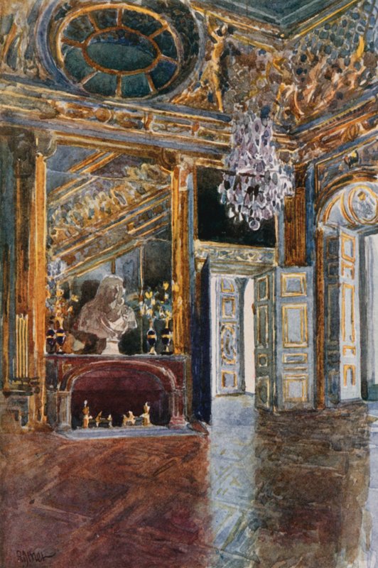 Forrommet kjent som Oeil de Boeuf, Versailles av Rene Binet