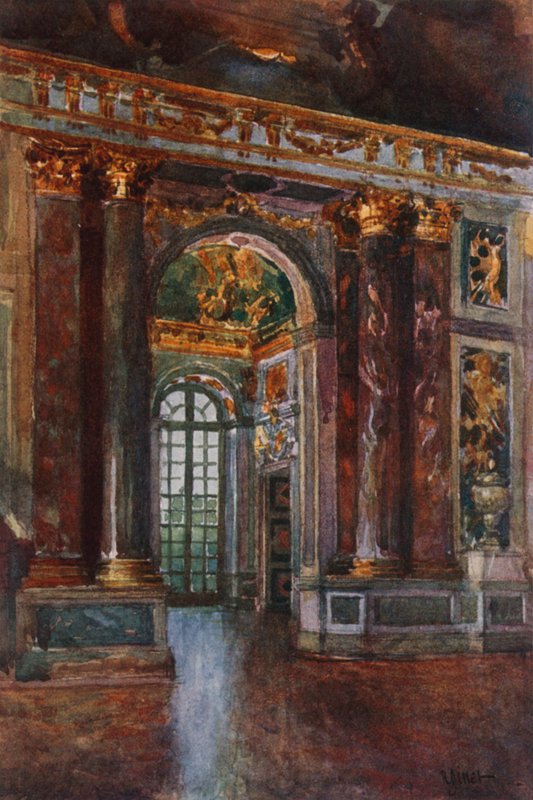 Buegang i Hall of Mirrors, Versailles av Rene Binet