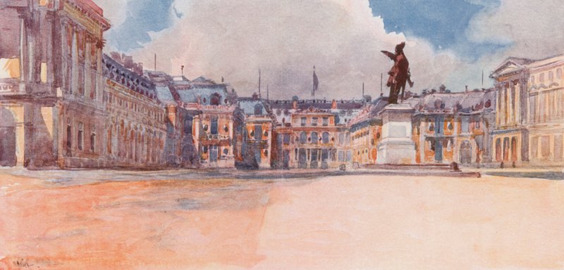 Palace of Versailles, Side vendt mot domstolene, Versailles av Rene Binet