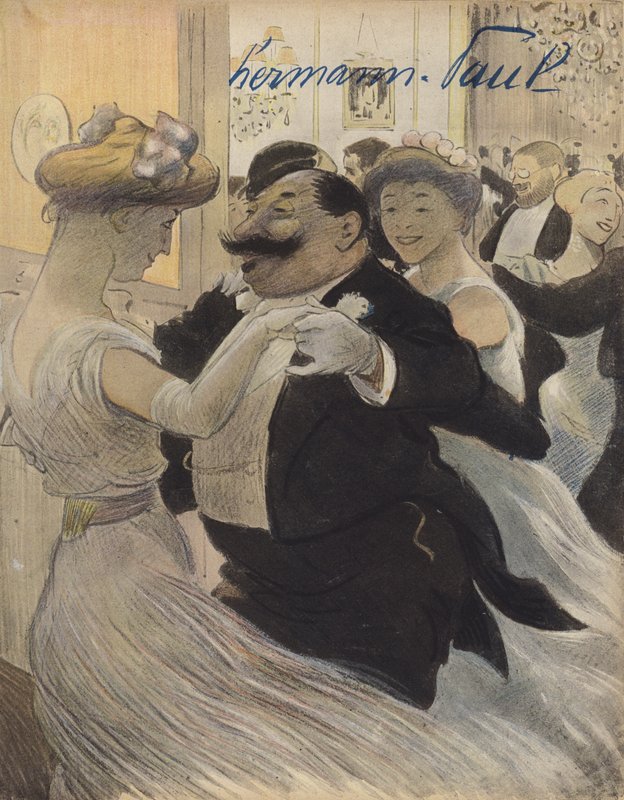Ballroomdans (farge litho) av Rene George Hermann Paul
