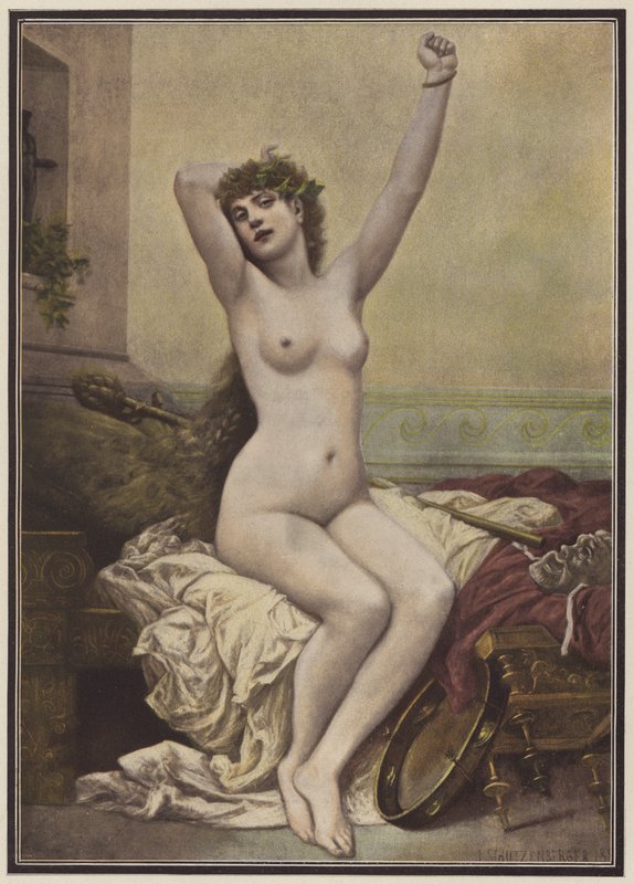 Bacchanalians (farge litho) av Rene Schutzenberger