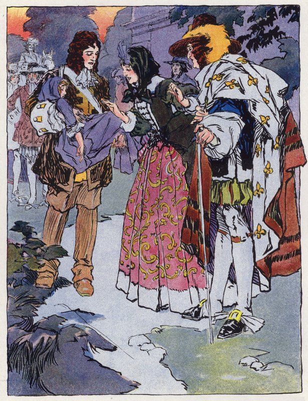 En elev av Saint-Cyr under Louis XIV (farge litho) av Rene Vincent