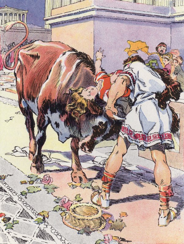 En liten athensk kvinne i århundret av Pericles (farge litho) av Rene Vincent