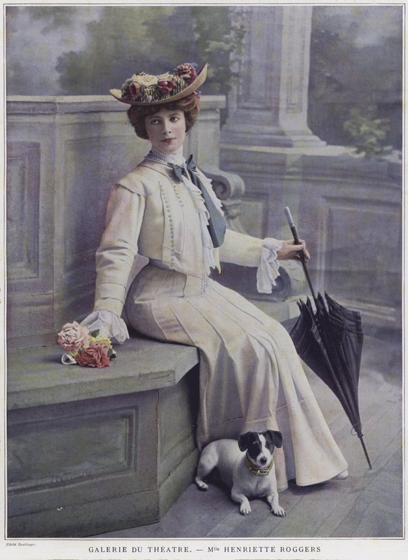 Henriette Roggers , fransk skuespillerinne (farget bilde) av Reutlinger Studio