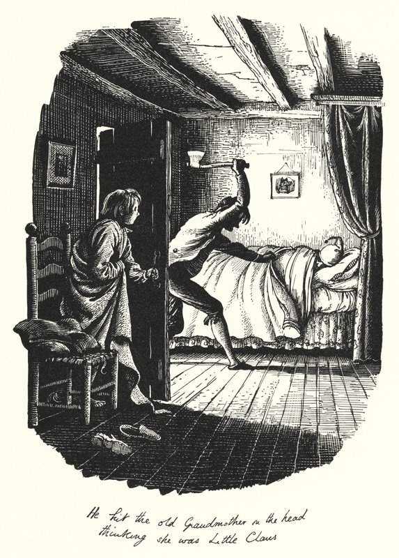 HC Andersen: Den store Claus og lille Claus (litho) av Rex (after) Whistler