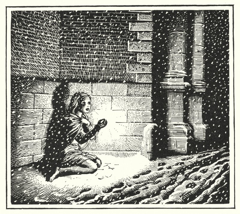 HC Andersen: Den lille fyrstikkjenta (litho) av Rex (after) Whistler