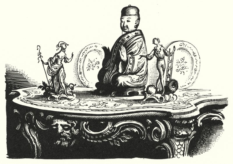 HC Andersen: Gjeterinnen og skorsteinsfeieren (litho) av Rex (after) Whistler
