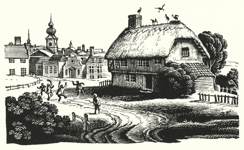 HC Andersen: Storkene (litho) av Rex (after) Whistler