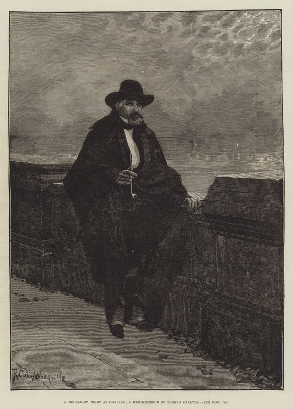 A Moonlight Night at Chelsea, en reminiscens av Thomas Carlyle av Richard Caton Woodville junior