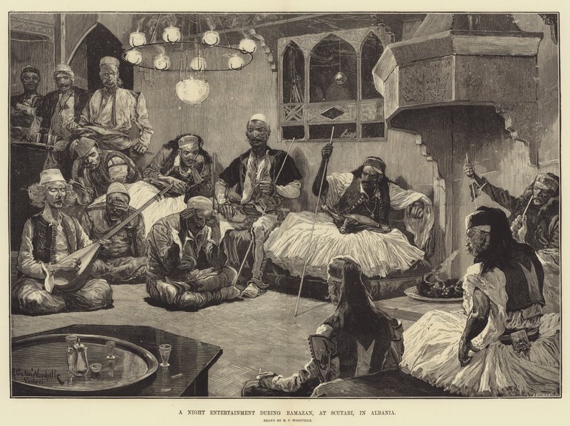 En nattunderholdning under Ramadan, på Scutari, i Albania av Richard Caton Woodville junior
