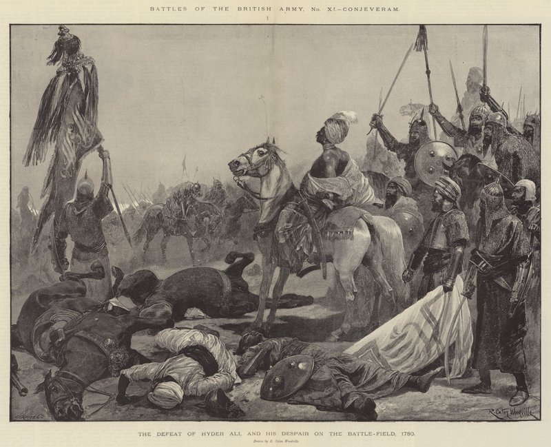 Slag fra den britiske hæren, Conjeveram av Richard Caton Woodville junior
