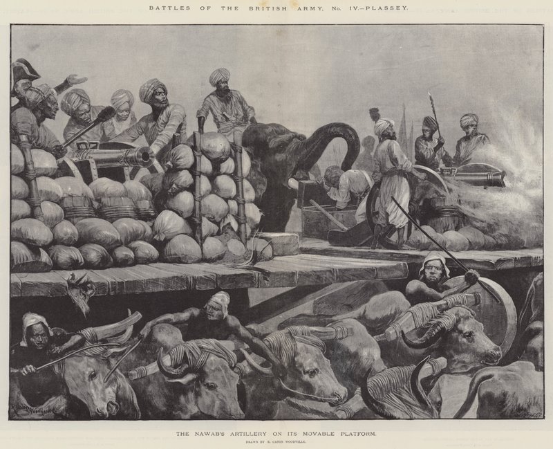 Slag fra den britiske hæren, Plassey av Richard Caton Woodville junior