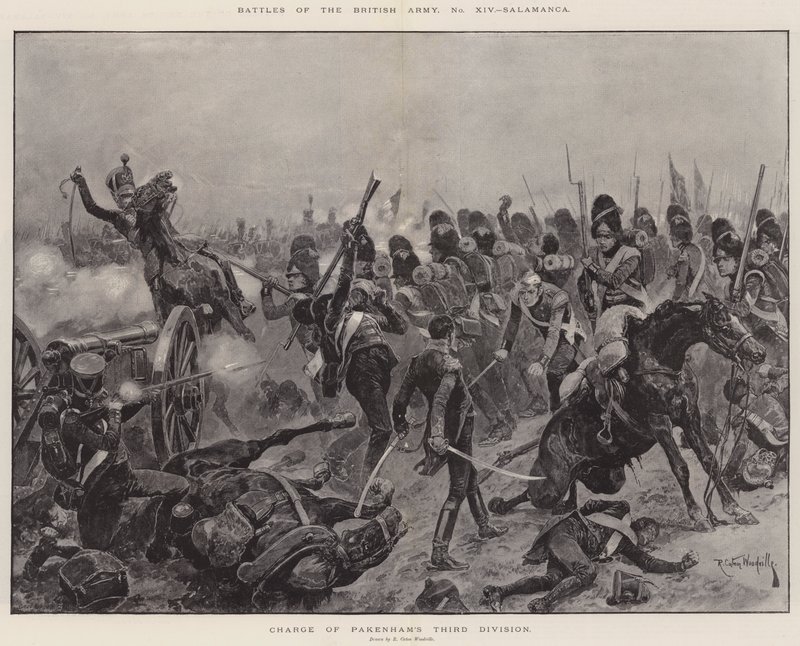 Slag fra den britiske hæren, Salamanca, sjef for Pakenhams tredje divisjon av Richard Caton Woodville junior