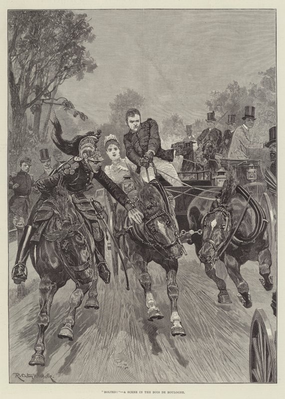 Boltet! En scene i Bois de Boulogne av Richard Caton Woodville junior