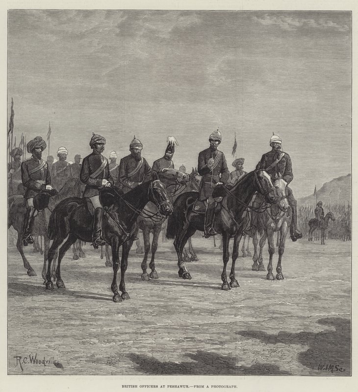 Britiske offiserer ved Peshawur av Richard Caton Woodville junior