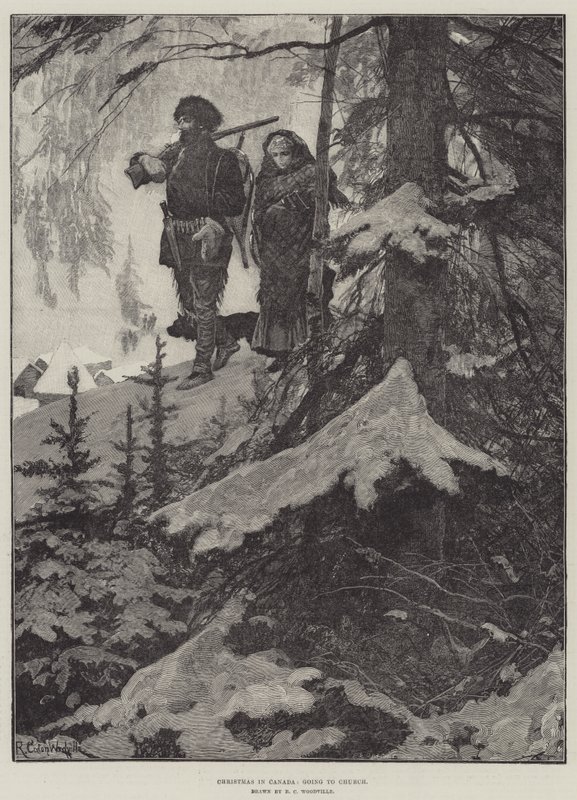 Jul i Canada, går til kirken av Richard Caton Woodville junior