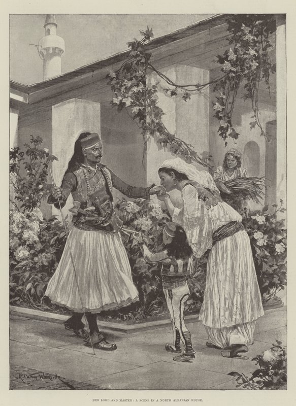 Hennes herre og mester, en scene i et nordalbansk hus av Richard Caton Woodville junior