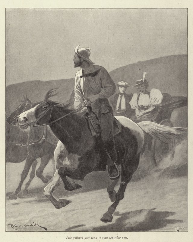 Illustrasjon for The Courage of Pauline Camacho, av Morley Roberts av Richard Caton Woodville junior