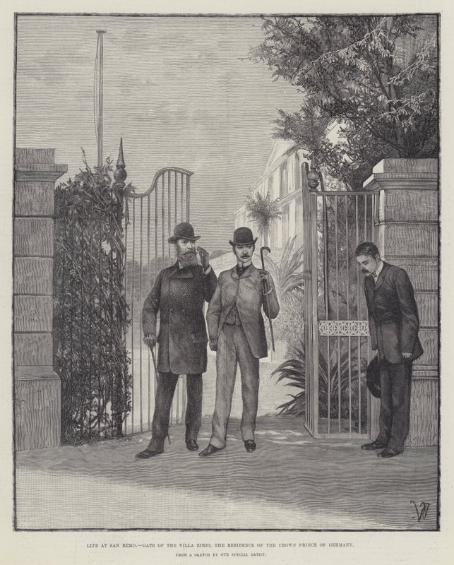 Livet på San Remo, porten til Villa Zirio, boligen til kronprinsen av Tyskland av Richard Caton Woodville junior