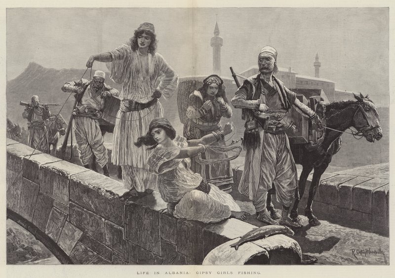 Livet i Albania, Gipsy Girls fiske av Richard Caton Woodville junior