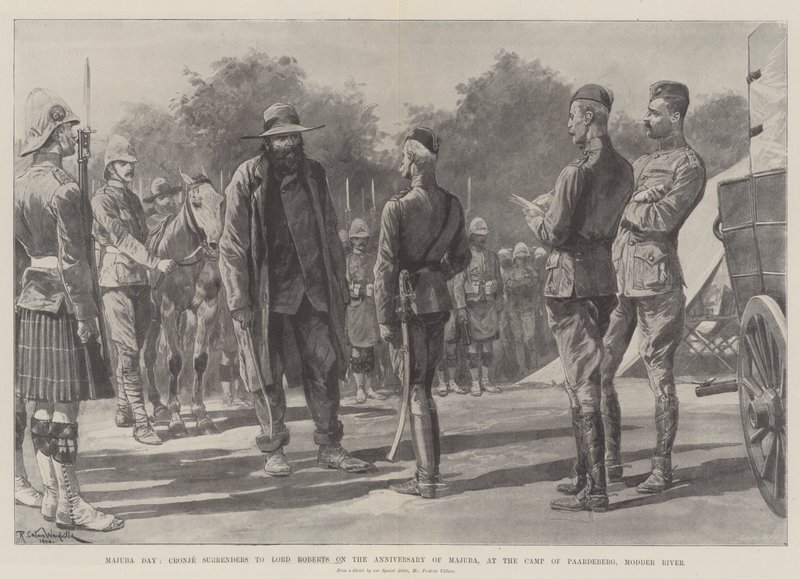 Majuba Day, Cronje overgir seg til Lord Roberts på årsdagen for Majuba, ved Camp of Paardeberg, Modder River av Richard Caton Woodville junior