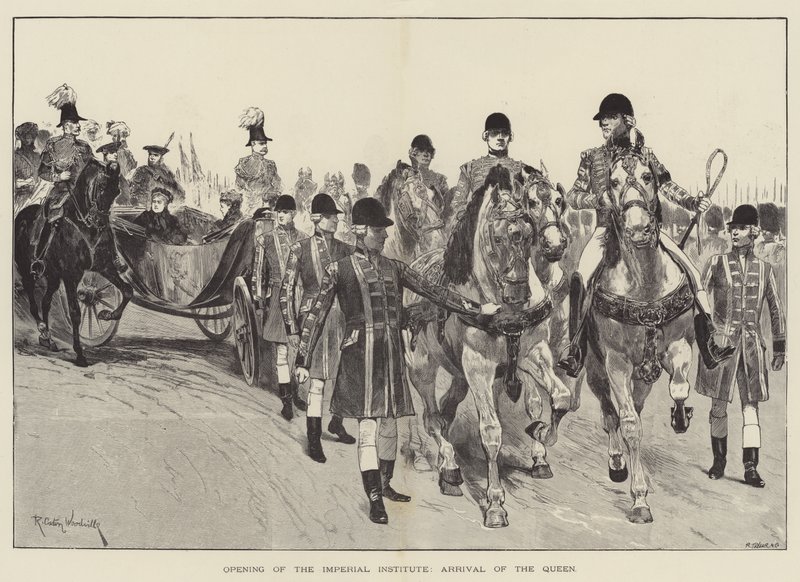 Åpning av Imperial Institute, Dronningens ankomst av Richard Caton Woodville junior