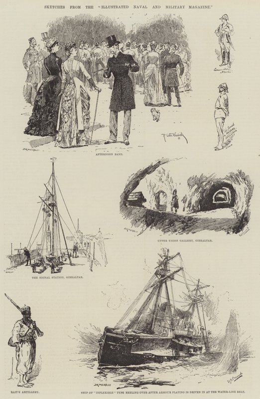 Skisser fra Illustrated Naval and Military Magazine av Richard Caton Woodville junior