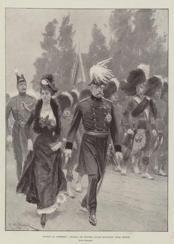 Søndag på Aldershot kommer general Sir Redvers Buller tilbake fra kirken av Richard Caton Woodville junior