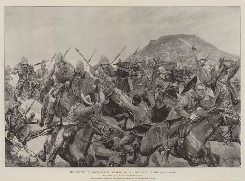 Slaget ved Elandslaagte, sjef for C Squadron of the 5th Lancers av Richard Caton Woodville junior