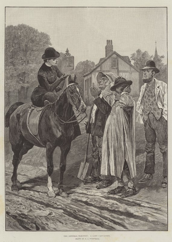 Generalvalget, en dame Canvasser av Richard Caton Woodville junior