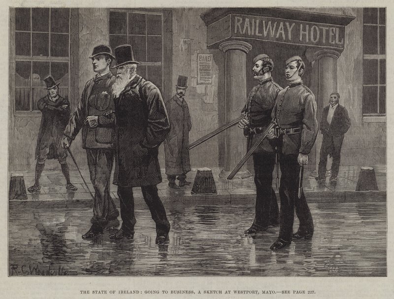 The State of Ireland, going to Business, a Sketch at Westport, Mayo av Richard Caton Woodville junior