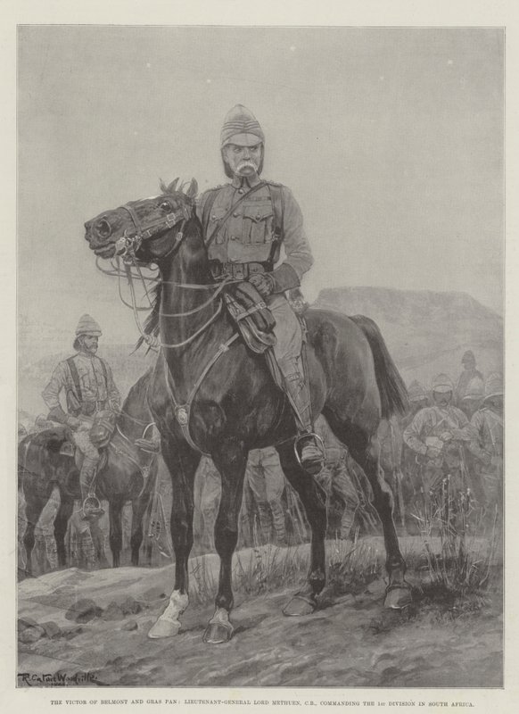Victor of Belmont og Gras Pan, generalløytnant Lord Methuen, CB, som kommanderer 1. divisjon i Sør-Afrika av Richard Caton Woodville junior
