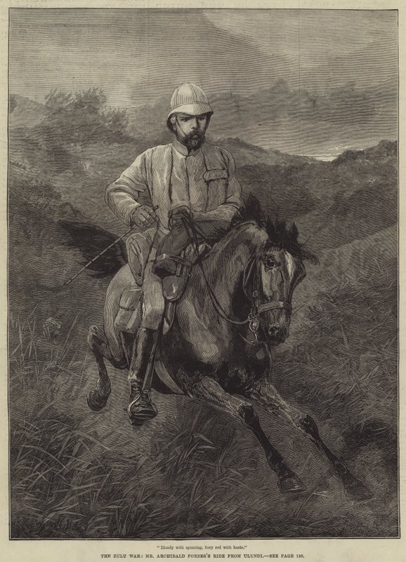 Zulukrigen, Mr Archibald Forbes sin tur fra Ulundi av Richard Caton Woodville junior