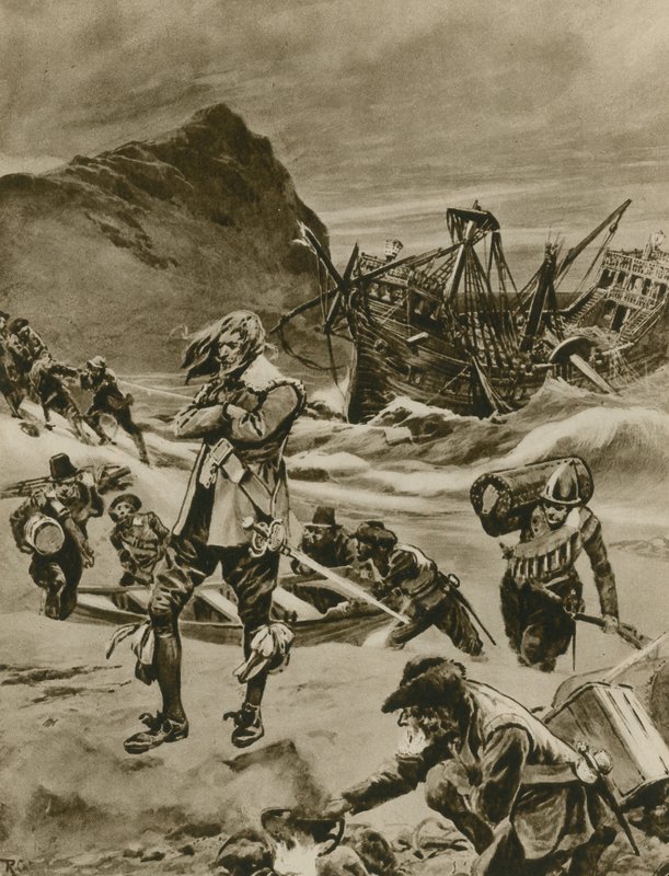 Vraket som ga Storbritannia Bermudaene (gravure) av Richard Caton Woodville junior