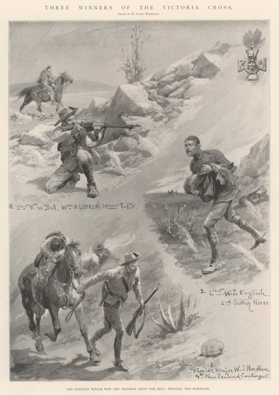 Tre vinnere av Victoria Cross av Richard Caton Woodville junior