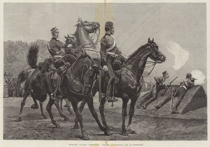 Yeomanry Cavalry Competition for Loyd-Lindsay Cup i Wimbledon av Richard Caton Woodville junior