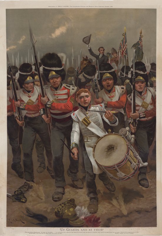 Opp, vakter, og på dem! Wellington i slaget ved Waterloo av Richard Caton II Woodville