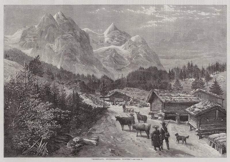 Rosenlaui, Sveits, vinter av Richard Principal Leitch