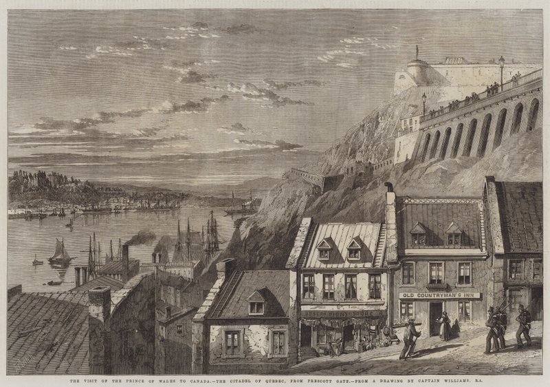 Prinsen av Wales besøk til Canada, citadellet i Quebec, fra Prescott Gate av Richard Principal Leitch