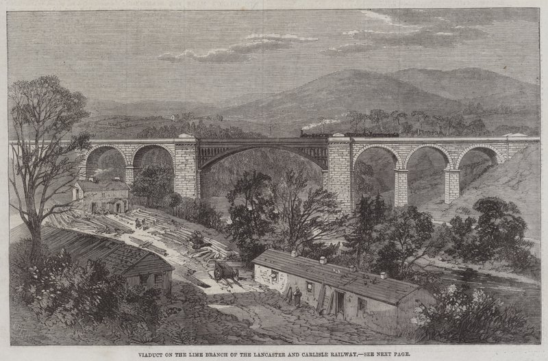 Viadukt på Lime Branch of the Lancaster and Carlisle Railway av Richard Principal Leitch