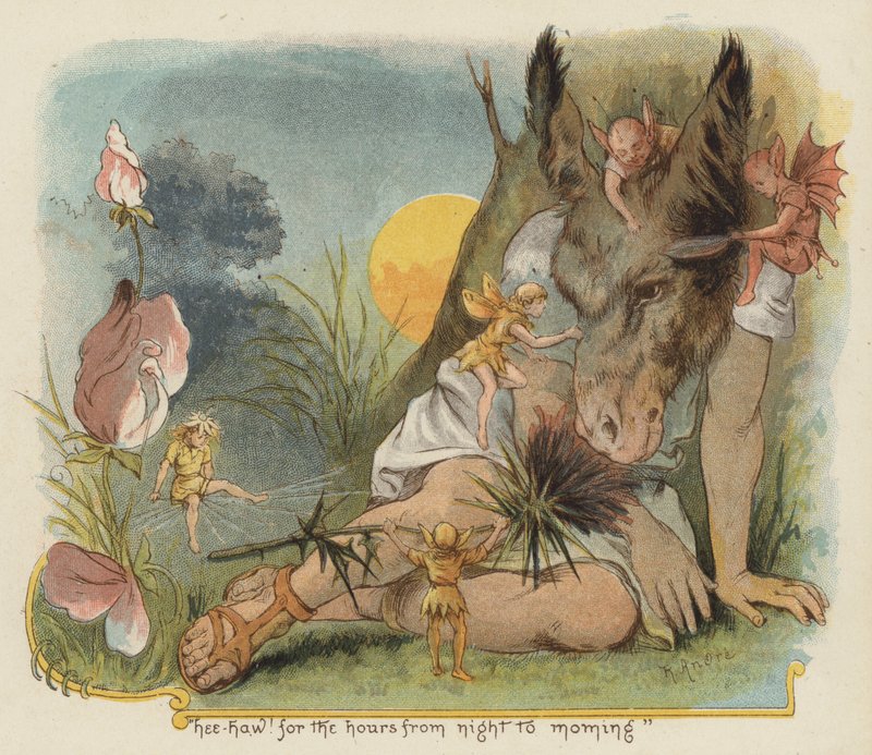Hee haw! for timene fra natt til morgen (farge litho) av Richard Andre